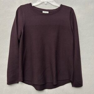 Croft & Barrow Sweater Women's M Deep Purple Long Sleeve Tight Knit Classic Warm